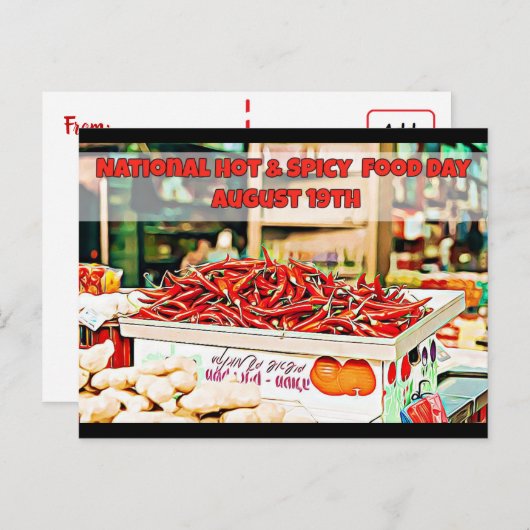 Nationale Hot and Spicy Food Day Feestdagen Briefkaart (Voorkant / Achterkant)