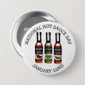 Nationale Hot Sauce Dag | 22 januari Ronde Button 7,6 Cm (Voorkant /achterkant)