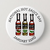 Nationale Hot Sauce Dag | 22 januari Ronde Button 7,6 Cm (Voorkant)