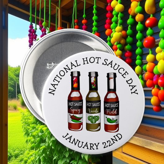 Nationale Hot Sauce Dag | 22 januari Ronde Button 7,6 Cm