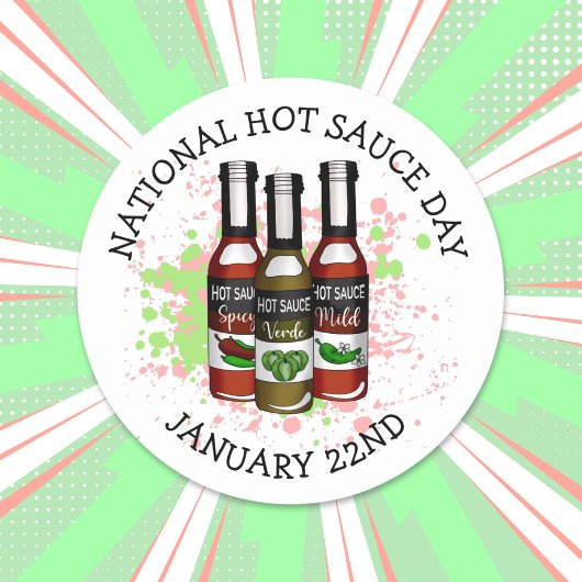 Nationale Hot Sauce Dag | 22 januari Ronde Sticker