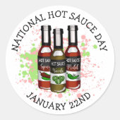Nationale Hot Sauce Dag | 22 januari Ronde Sticker (Voorkant)
