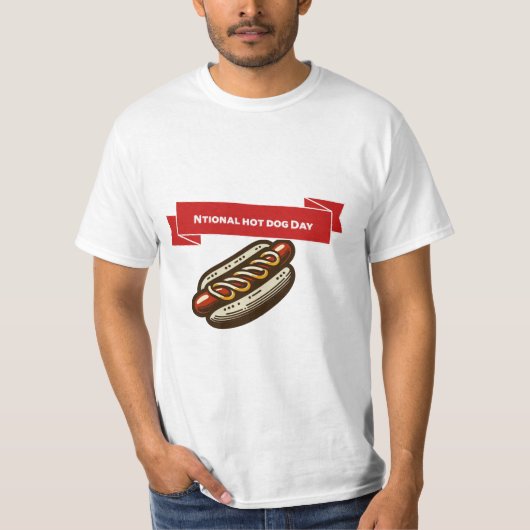 Nationale hotdog dag T-shirt (Voorkant)