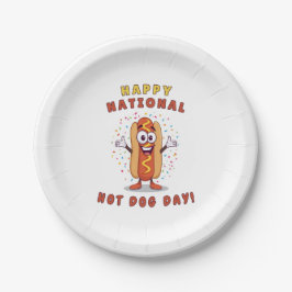 Nationale Hotdogdag Feestborden Papieren Bordje