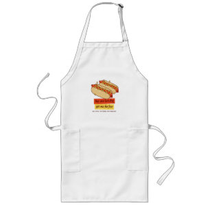 Nationale Hotdogdag Retro Voedsel Kunst Lang Schort