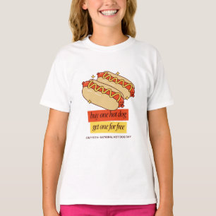 Nationale Hotdogdag Retro Voedsel Kunst T-shirt
