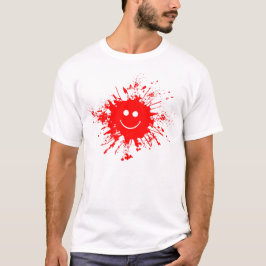 Nationale Humor Maand Rode Verf Splatter Smile T-shirt