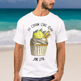 Nationale Ice Cream Cake Day op maat Mannen T-shirt