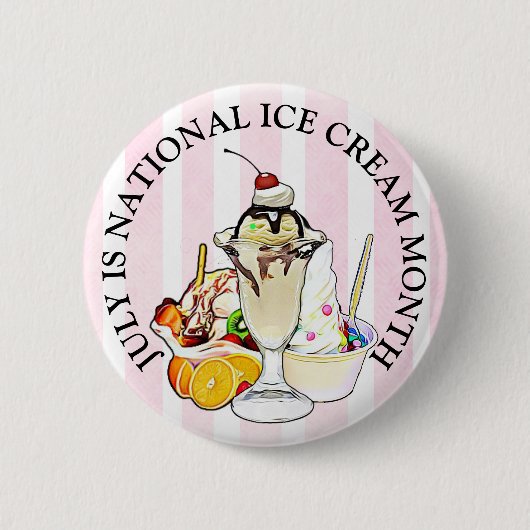 Nationale Ice Cream Month-Button Ronde Button 5,7 Cm (Voorkant)