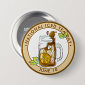 Nationale Iced Tea Day Ronde Button 7,6 Cm (Voorkant /achterkant)