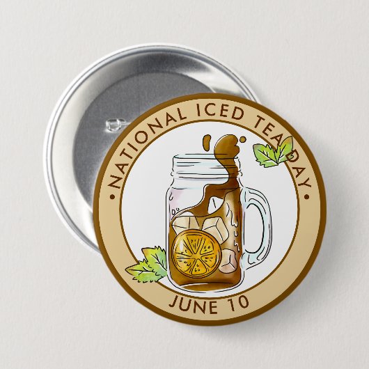 Nationale Iced Tea Day Ronde Button 7,6 Cm (Voorkant /achterkant)