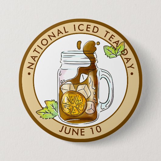Nationale Iced Tea Day Ronde Button 7,6 Cm (Voorkant)
