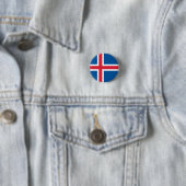 Nationale IJslandse vlag Ronde Button 3,2 Cm (In situ)