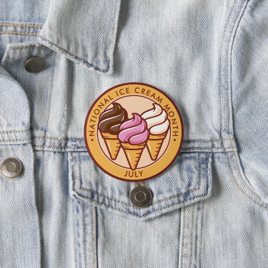 Nationale ijsmaand ronde button 7,6 cm (In situ)