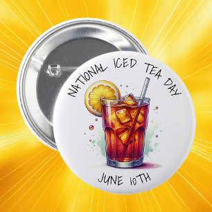 Nationale ijstheedag 10 juni ronde button 5,7 cm