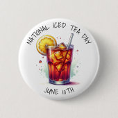 Nationale ijstheedag 10 juni ronde button 5,7 cm (Voorkant)