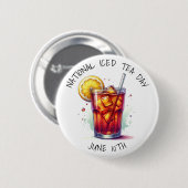 Nationale ijstheedag 10 juni ronde button 5,7 cm (Voorkant /achterkant)