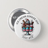 Nationale IJszondedag | 8 juli Ronde Button 5,7 Cm (Voorkant /achterkant)