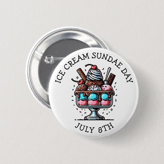 Nationale IJszondedag | 8 juli Ronde Button 5,7 Cm (Voorkant /achterkant)