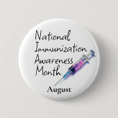 Nationale Immunisatie Bewustzijnsmaand augustus Ronde Button 5,7 Cm (Voorkant)