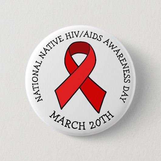 Nationale inheemse HIV/AIDS-bewustmakingsdag Ronde Button 5,7 Cm (Voorkant)
