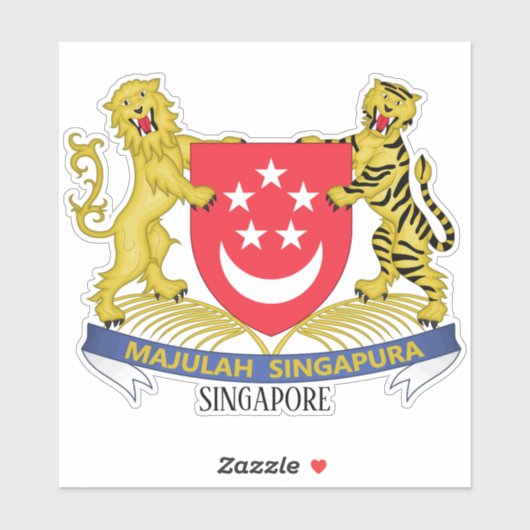 nationale jassen van Singapore op het gebied van w Sticker (Vel)