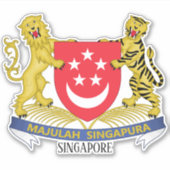 nationale jassen van Singapore op het gebied van w Sticker (Voorkant)