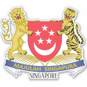 nationale jassen van Singapore op het gebied van w Sticker