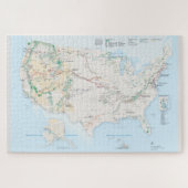 Nationale kaart met parksporen legpuzzel (Horizontaal)