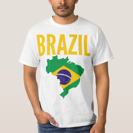 Nationale kaart T Shirt Brazilië (Voorkant)