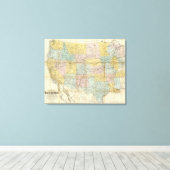 Nationale kaart van het grondgebied van de Verenig Canvas Afdruk (Insitu (Houten vloer))