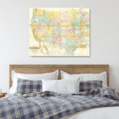 Nationale kaart van het grondgebied van de Verenig Canvas Afdruk (Insitu (Slaapkamer))