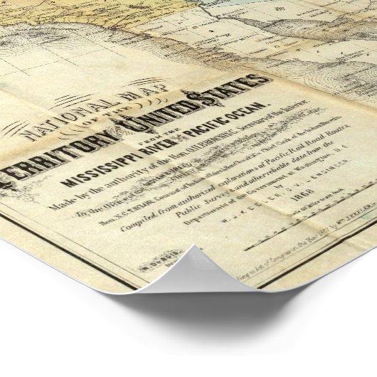 Nationale kaart van het grondgebied van de Verenig Poster (Hoek)