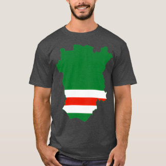 Nationale Kaart Vlag van de Tsjetsjeense Republiek T-shirt