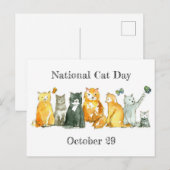 Nationale kat Dag oktober 29 Tuxedo Calico Cat Briefkaart (Voorkant / Achterkant)