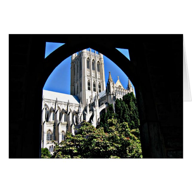 Nationale kathedraal van Washington door Archway (Voorkant Horizontaal)