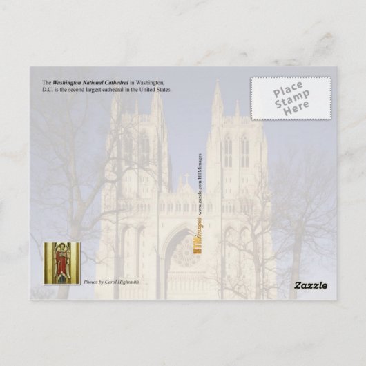 Nationale kathedraal Washington DC Briefkaart (Achterkant)
