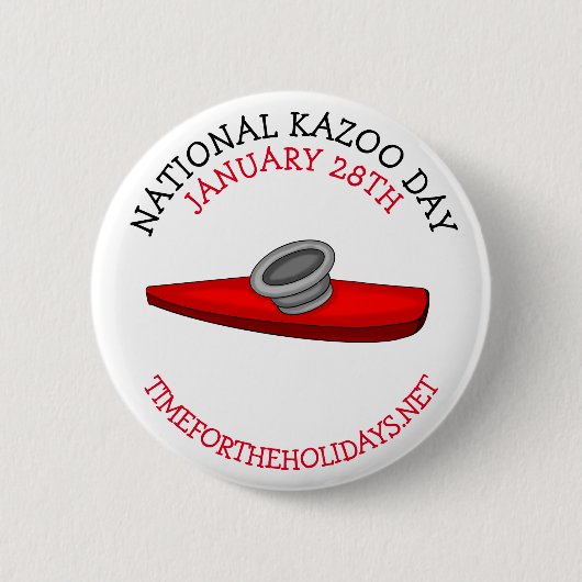 Nationale Kazoo Dag 28 januari Ronde Button 5,7 Cm (Voorkant)