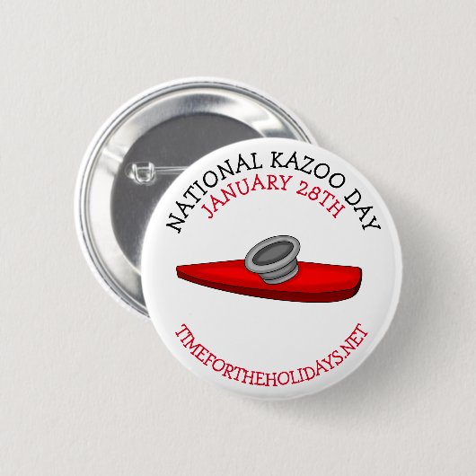 Nationale Kazoo Dag 28 januari Ronde Button 5,7 Cm (Voorkant /achterkant)