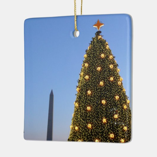 Nationale kerstboom en Washington Monument Keramisch Ornament (Links)