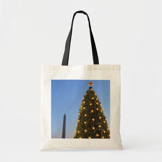 Nationale kerstboom en Washington Monument Tote Bag (Voorkant)