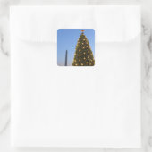 Nationale kerstboom en Washington Monument Vierkante Sticker (Tas)