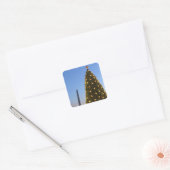 Nationale kerstboom en Washington Monument Vierkante Sticker (Envelop)