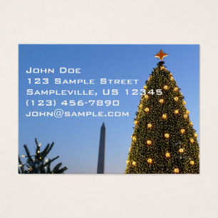 Nationale Kerstboom Washington DC bij schemering Visitekaartje