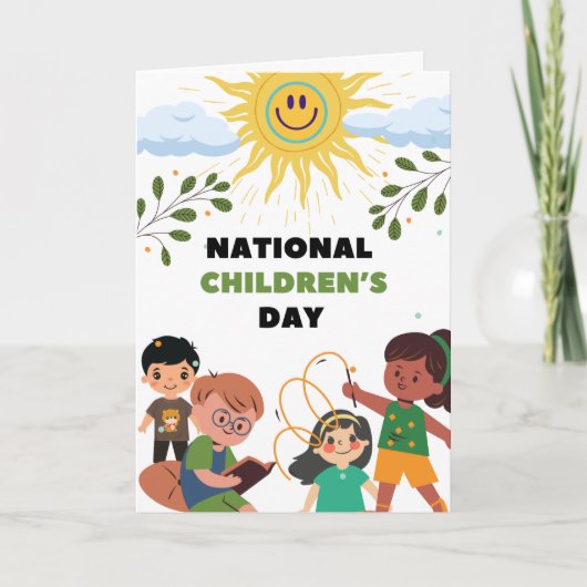 Nationale kinderdag, speelachtige geest kaart (Voorkant)