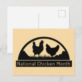 Nationale Kippenmaand, haan en kip Briefkaart (Voorkant / Achterkant)