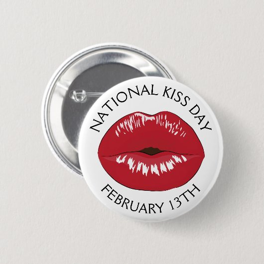 Nationale Kiss Day Februari 13 de Button van de Va (Voorkant /achterkant)