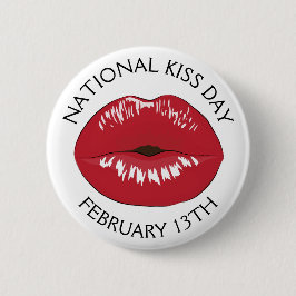 Nationale Kiss Day Februari 13 de Button van de Va