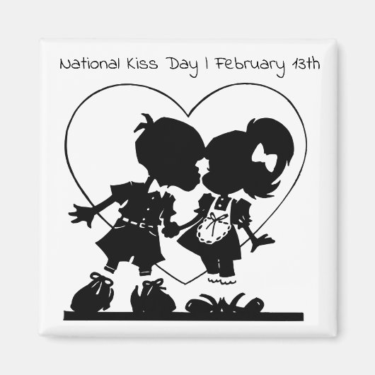 Nationale Kiss Day Februari 13th Holiday Magnet (Voorkant)