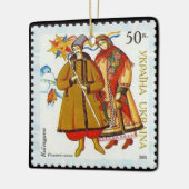 Nationale kleding van Oekraïne ~ Kerststempel ~ Keramisch Ornament (Links)